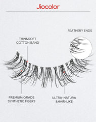 Jiocolor Fairy Strip Lashes ultra-thin band for seamless integration with natural lashes.