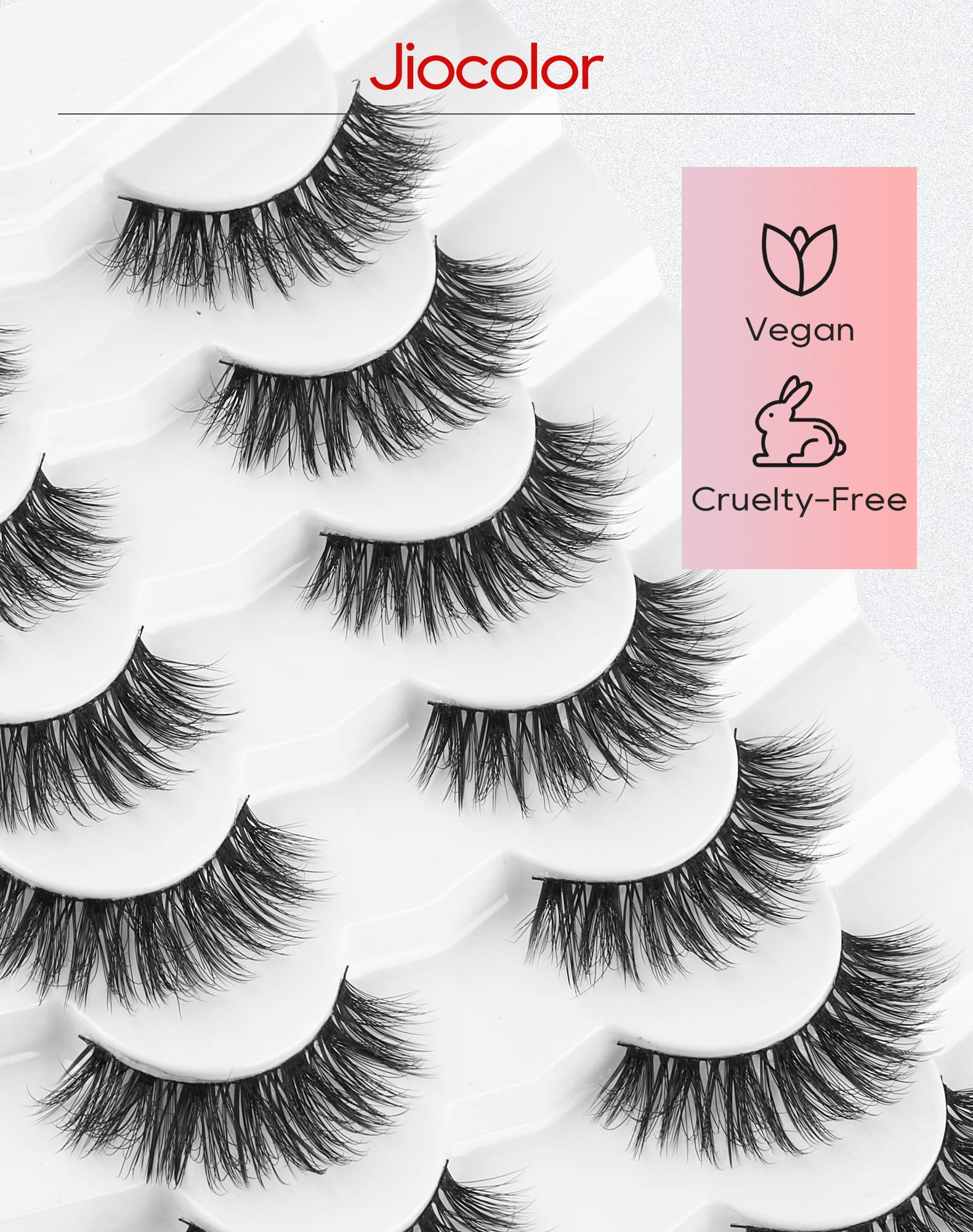 Jiocolor flexible lash band adapts to eye shape.