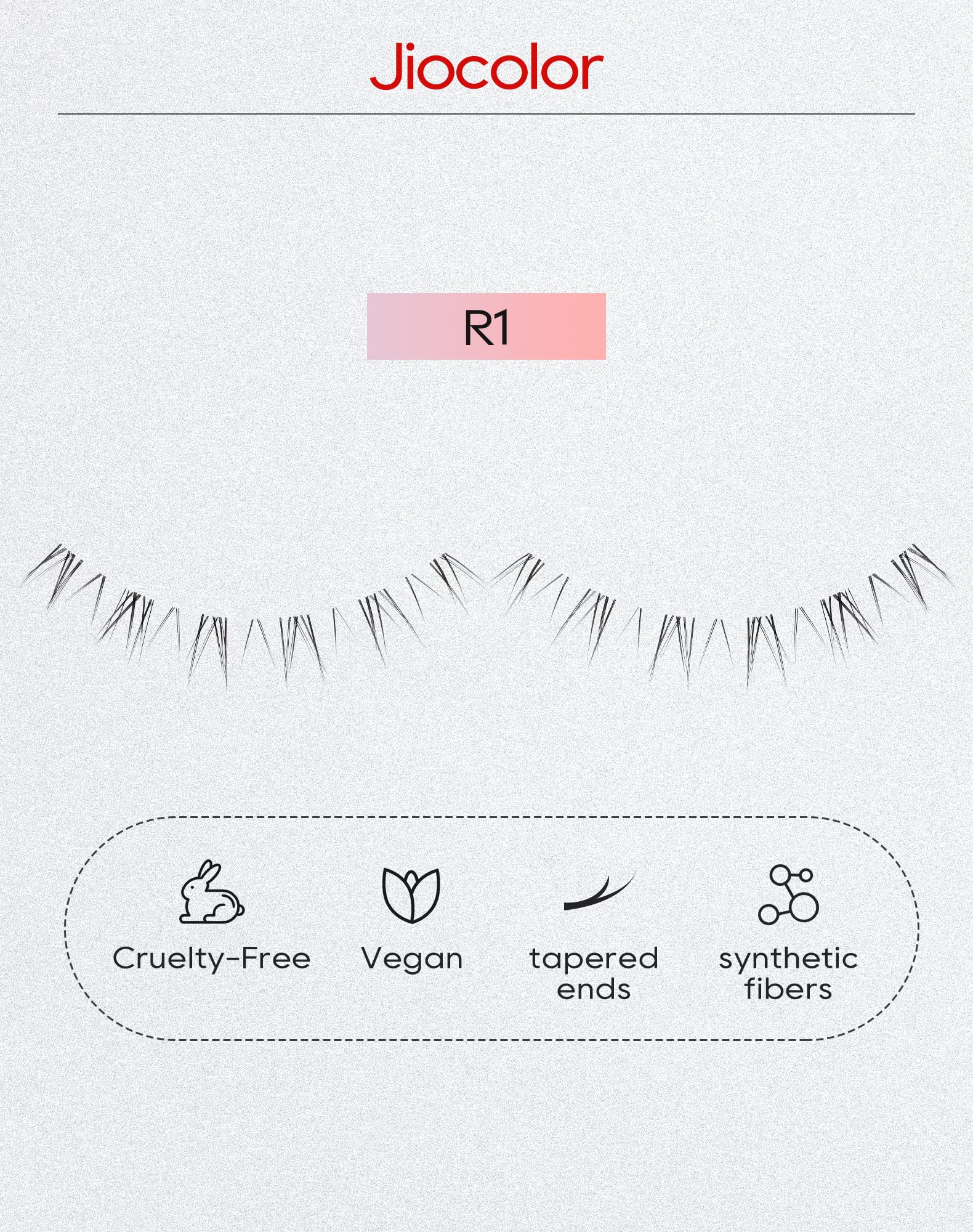 Jiocolor lower lashes wispy strip adds natural enhancement for daytime looks.