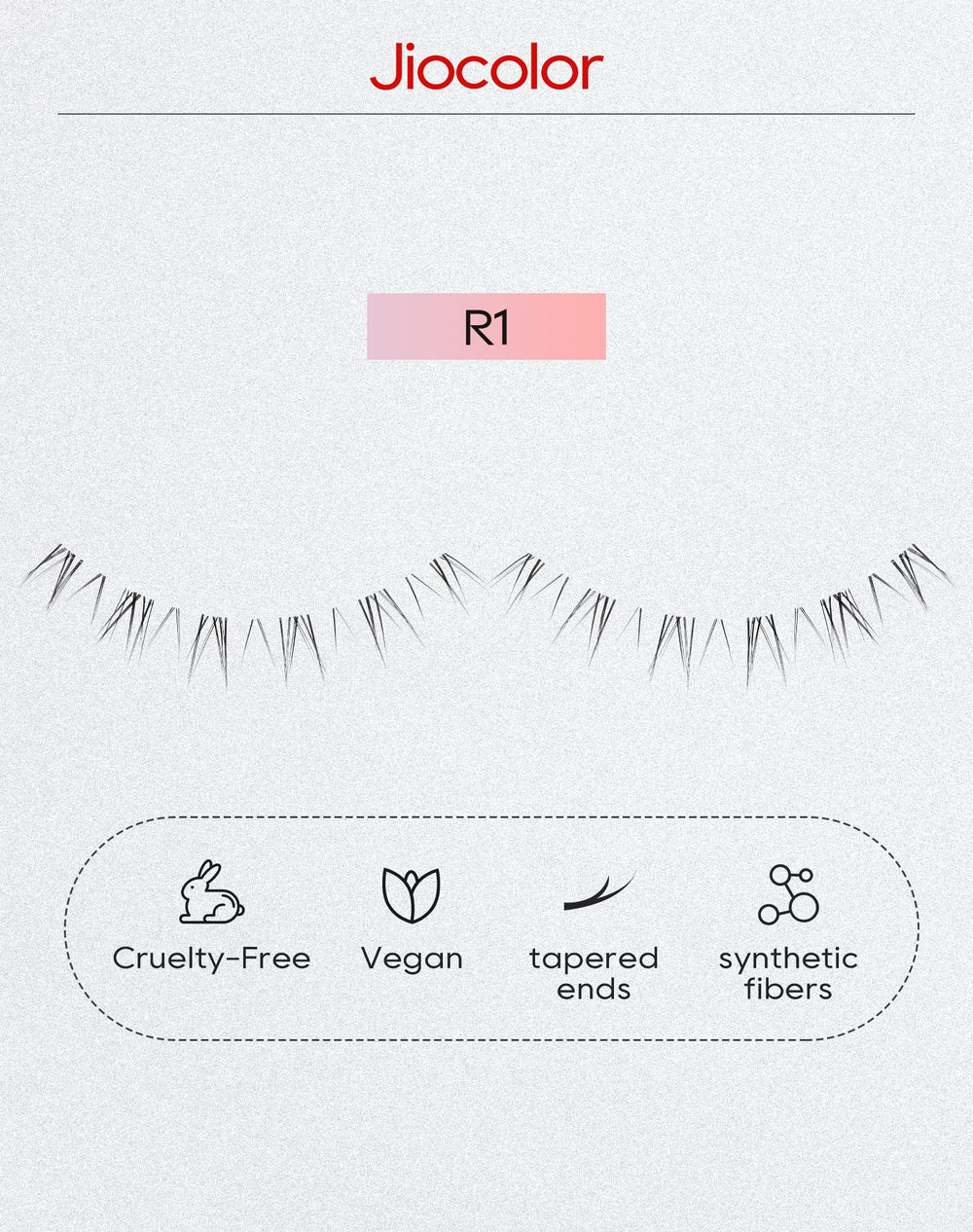 Jiocolor lower lashes wispy strip adds natural enhancement for daytime looks.