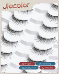 Jiocolor mink lashes use premium synthetic fibers to mimic real lashes.