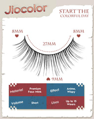 Jiocolor mink lashes feature a soft adjustable band for comfortable wear.
