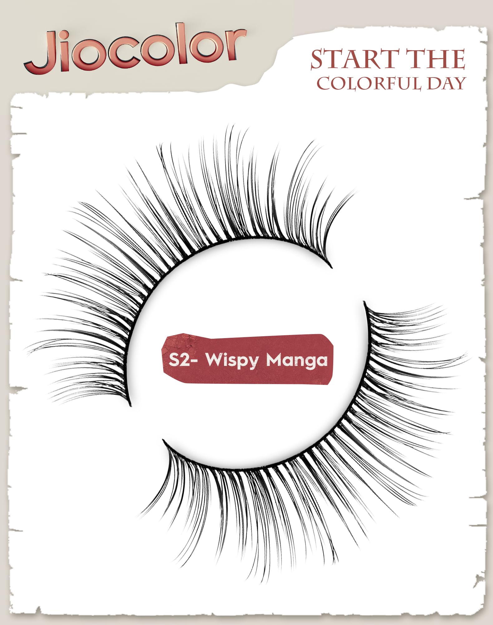 Jiocolor mink lashes with ultra-thin band for seamless blending with lash line.