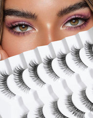 Jiocolor natural cat eye lashes with 10mm wispy length for a subtle lift