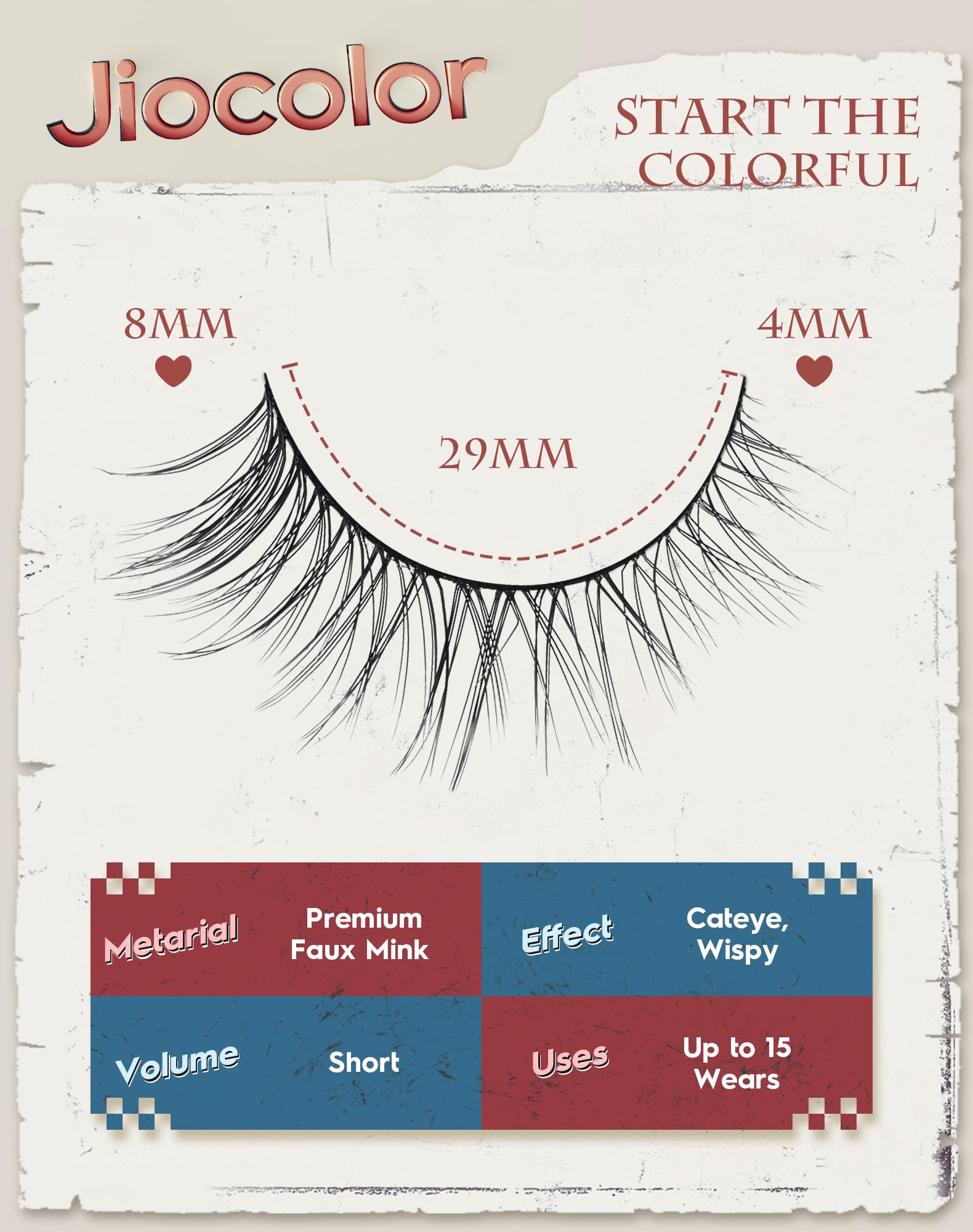 Jiocolor ultra-thin lash band blends seamlessly for discreet wear