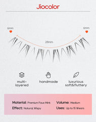Jiocolor ultra-thin band lashes blend seamlessly with natural lashes.