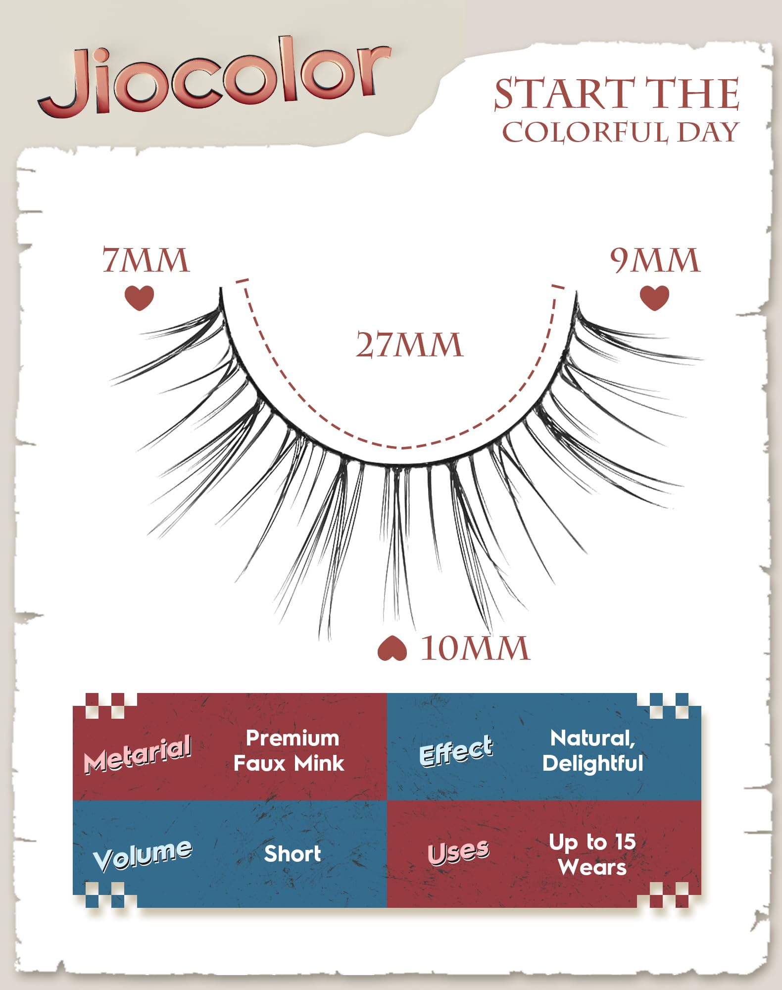 Jiocolor Ultra-thin lash band creates a seamless, natural appearance
