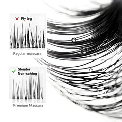 Jiodama waterproof mascara on lashes for all-day smudge-proof wear.