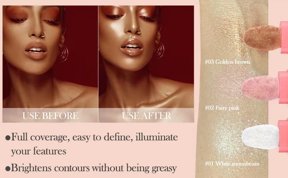 JISKG lip and face highlight adds subtle sparkle to daily looks