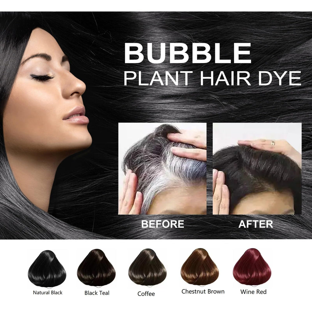 JISKG Plant Bubble Hair Dye Shampoo creates creamy foam on hair