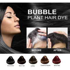 JISKG Plant Bubble Hair Dye Shampoo creates creamy foam on hair