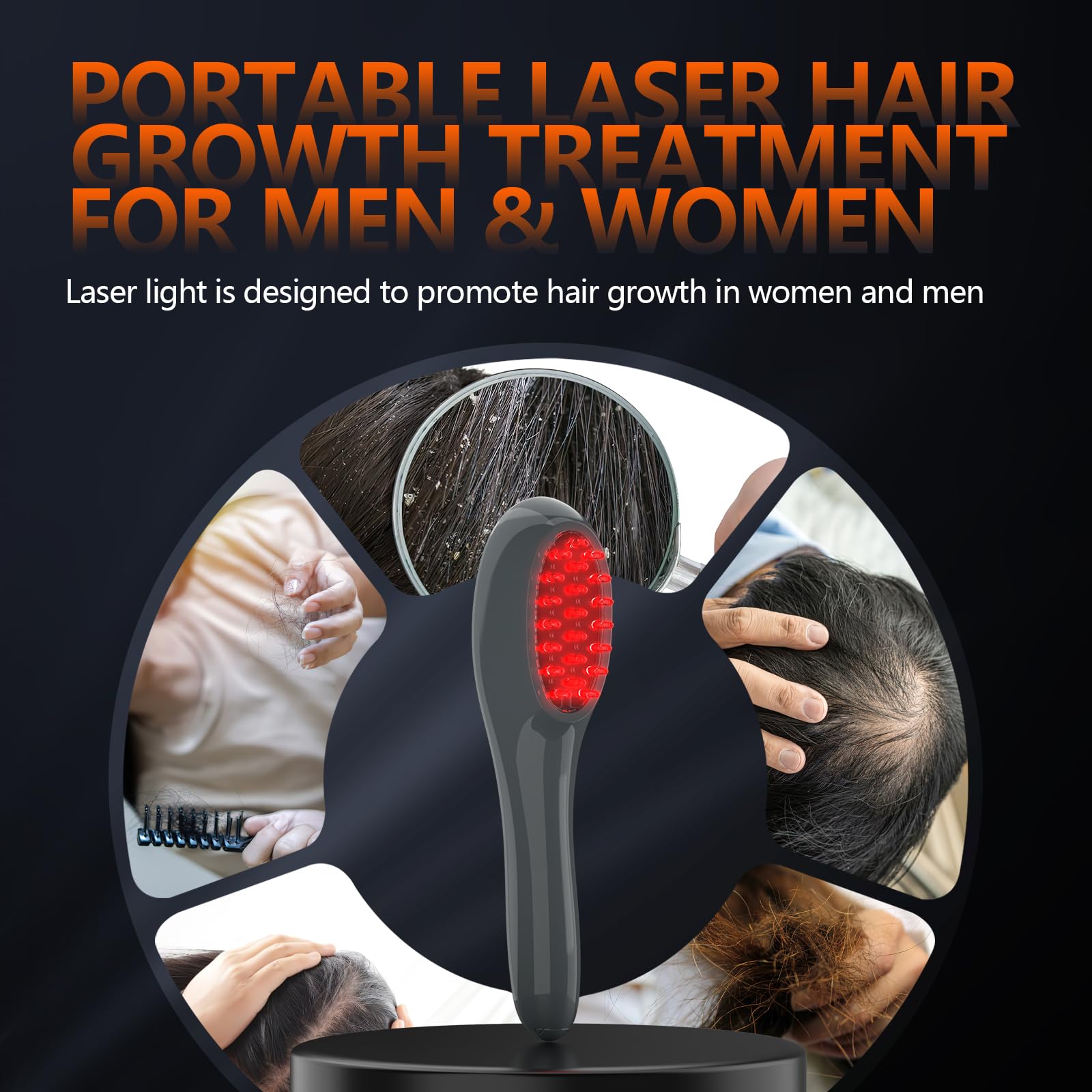 Jitesy Laser Therapy Hair Growth Comb highlighting non-thermal energy design.