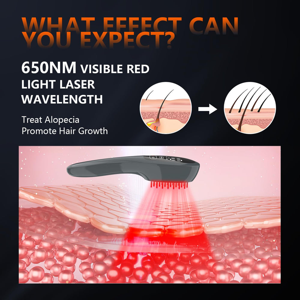 Jitesy Laser Therapy Hair Growth Comb side view with ergonomic grip for easy use.