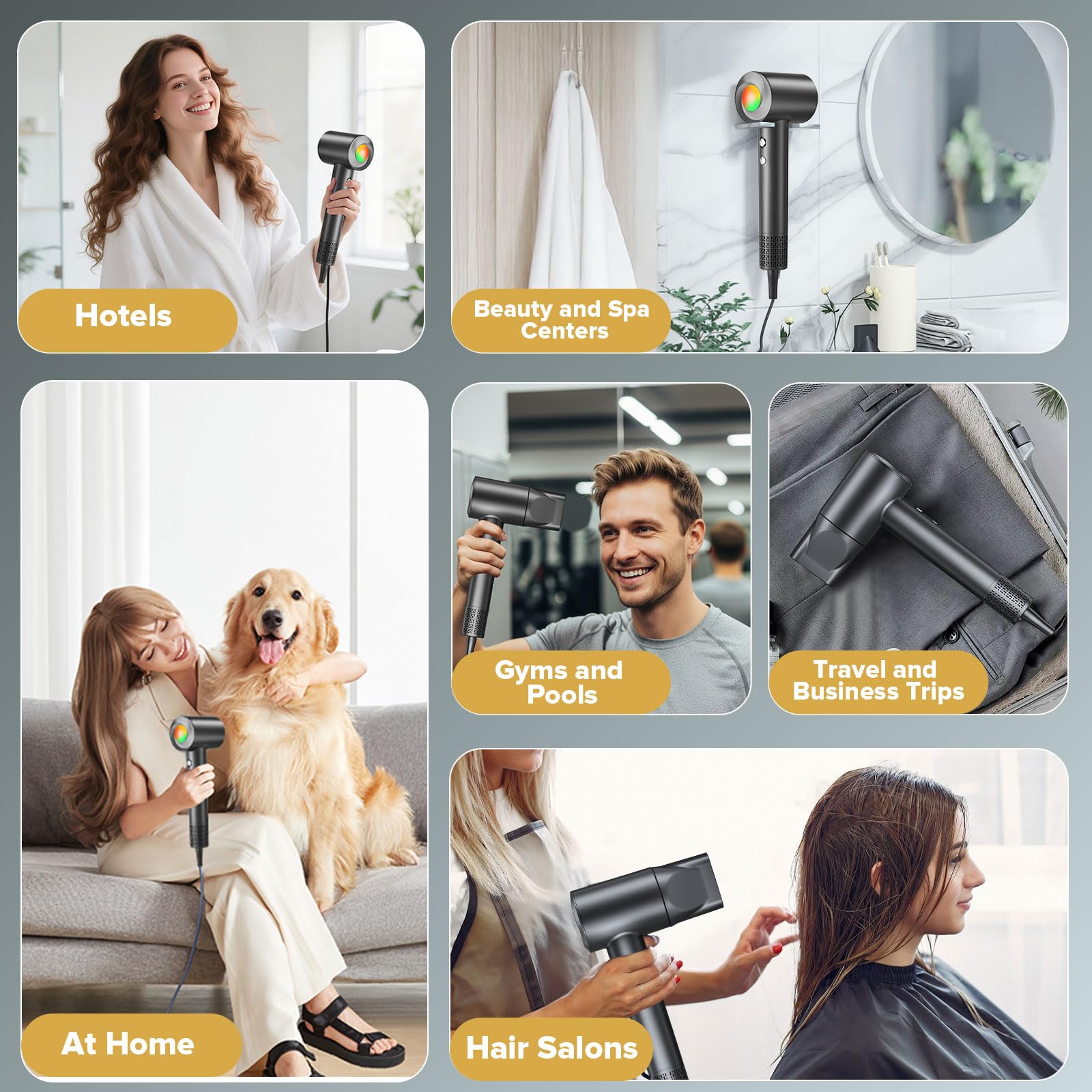 JITOOW hair dryer concentrator nozzle for sleek, focused styling.