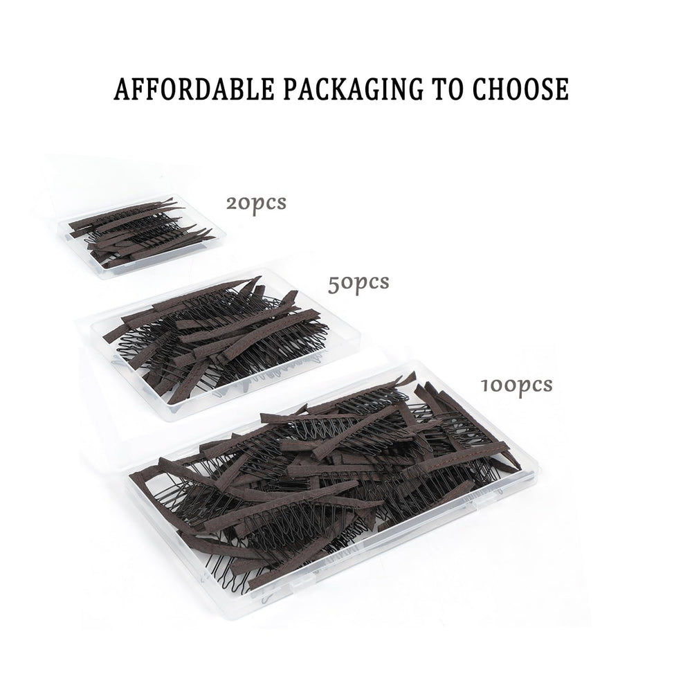 JIUSERLU stainless steel 7-teeth wig clips for durability.