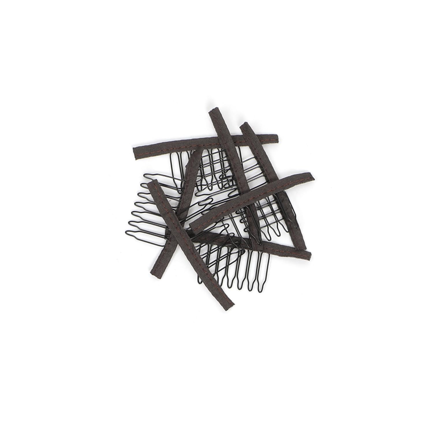 JIUSERLU wig clips 7-teeth brown box for secure wig attachment.