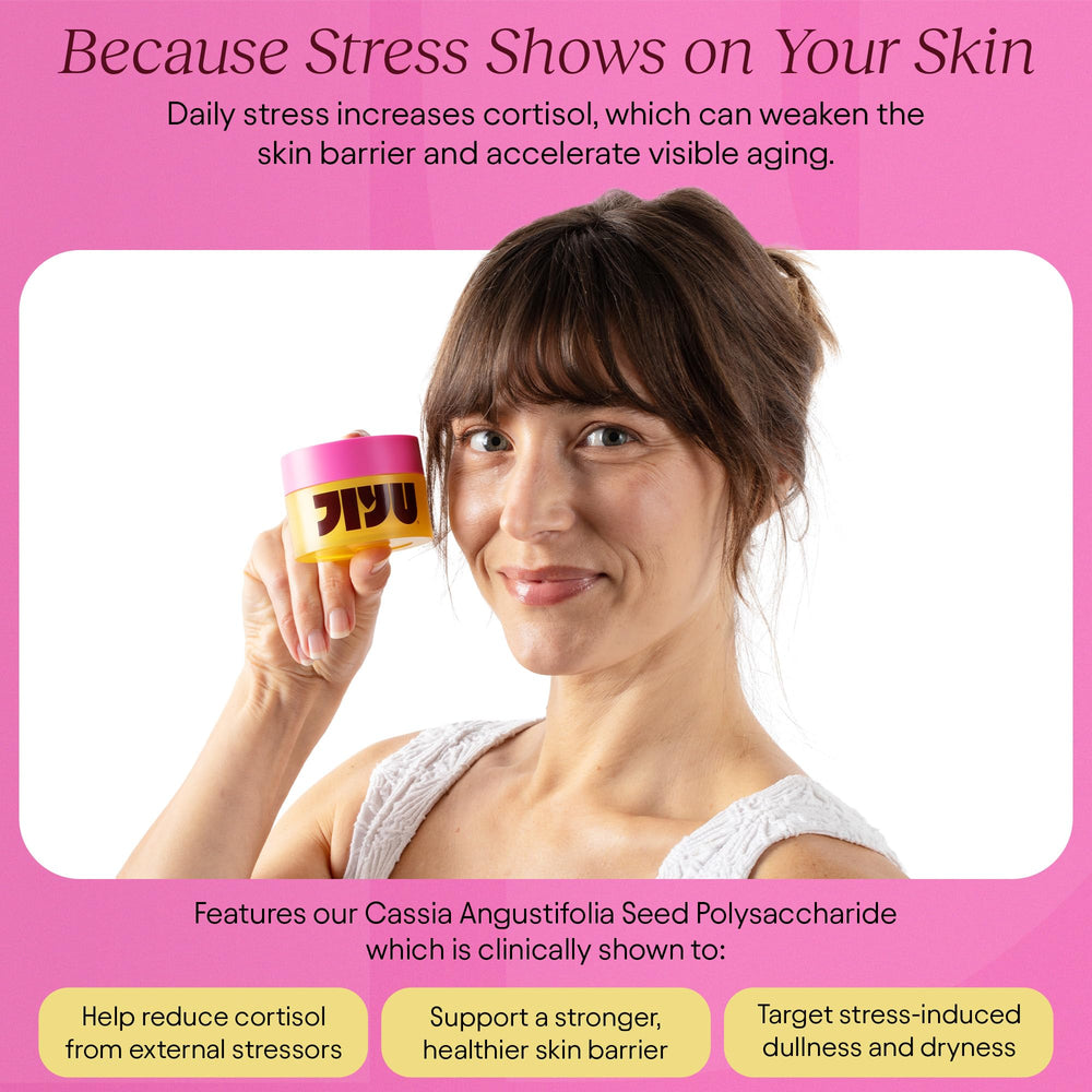 JiYu NAD+ being applied to cheek in daily skincare moment.