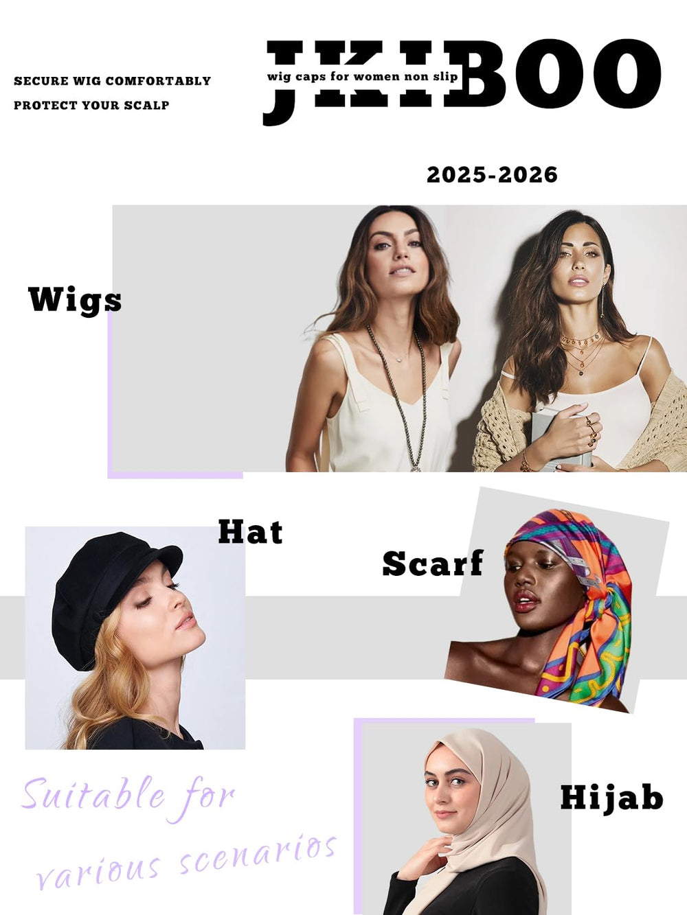 JKIBOO wig cap protects scalp and wig without glue