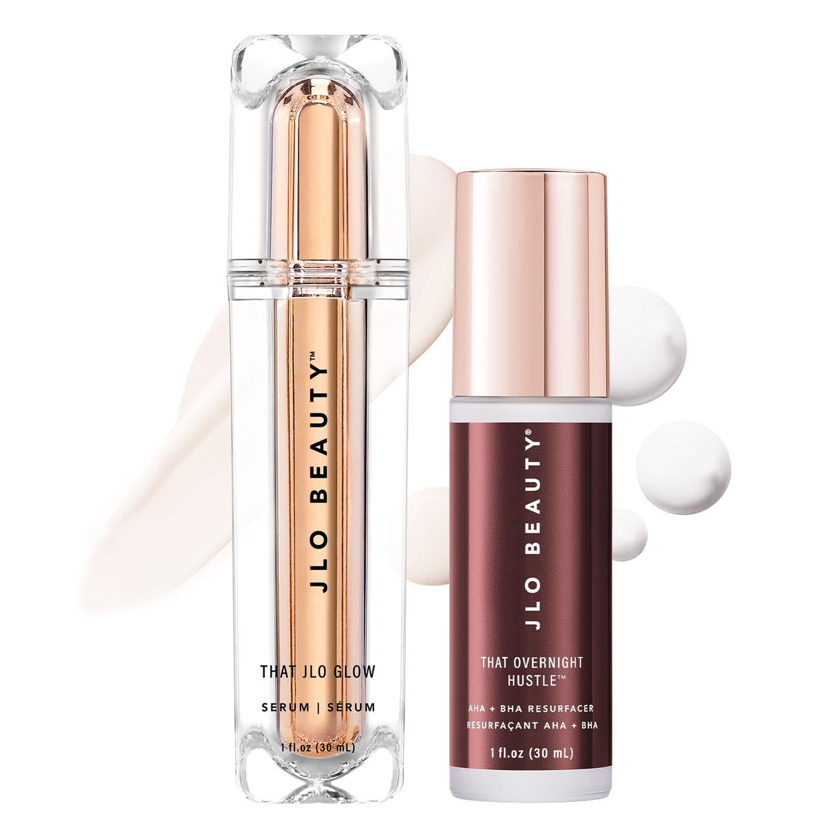 JLO Beauty Day Serum bottle pump for hydration and daytime radiance.