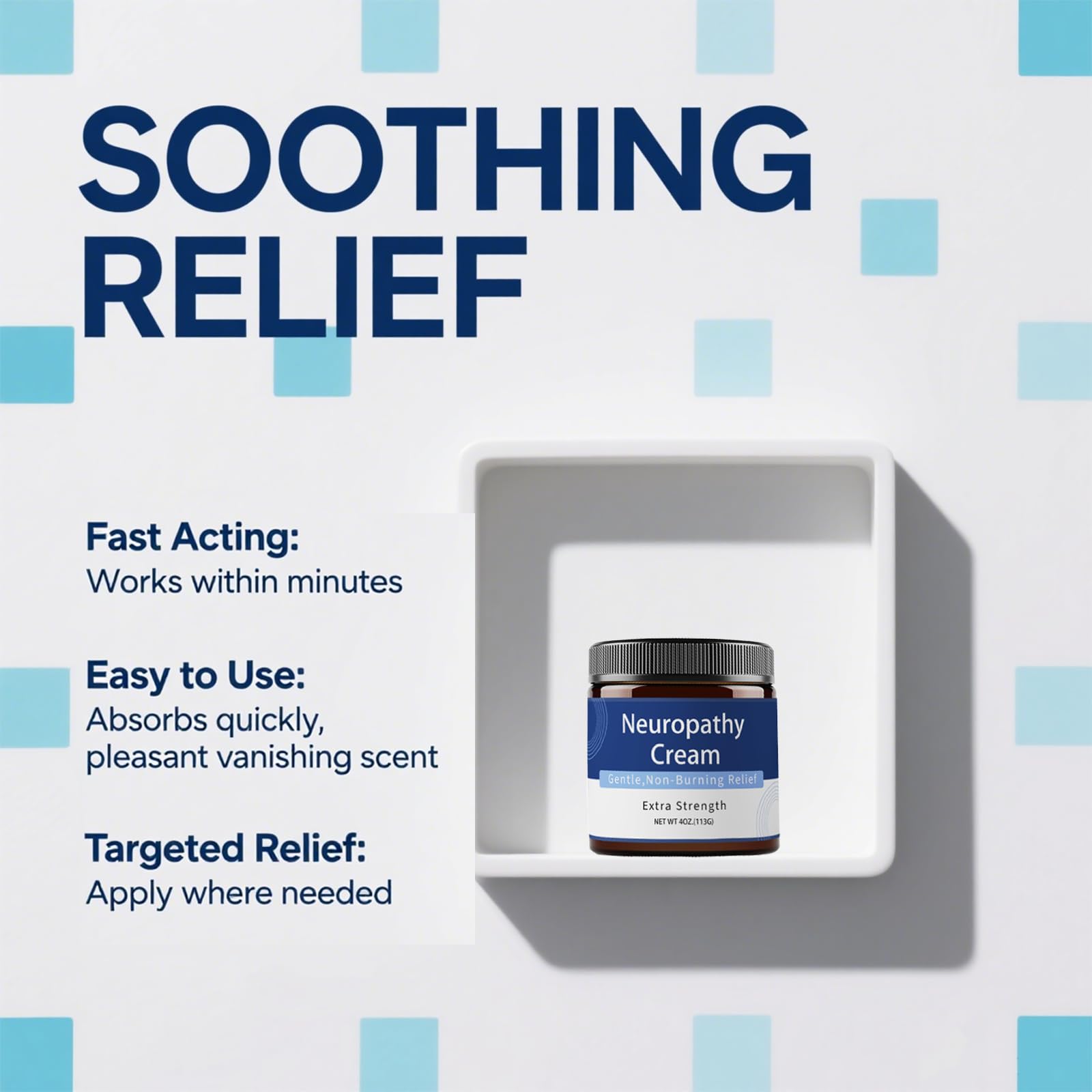 JLQJLQ Neuropathy Cream at night illustrates bedtime soothing for mornings without discomfort.