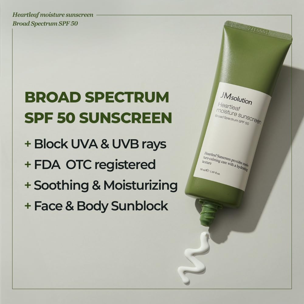 JMsolution Heart Leaf Sunscreen ingredients centella asiatica promote calming skin comfort
