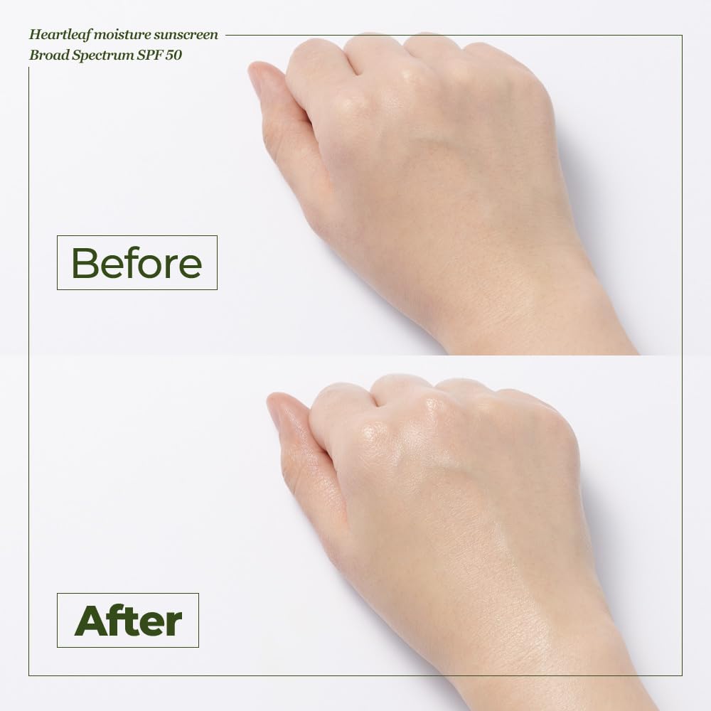 JMsolution Heart Leaf Sunscreen delivers a lightweight, non-greasy finish on skin