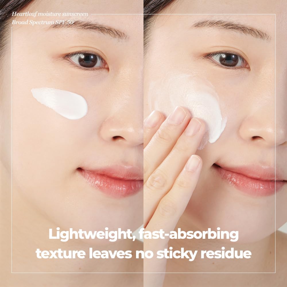 JMsolution Heart Leaf Sunscreen shows no white cast for a seamless makeup day