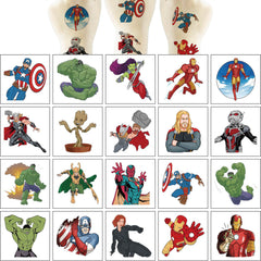 JMYUJX Avenger tattoos for kids' party designs—easy to apply and fun.