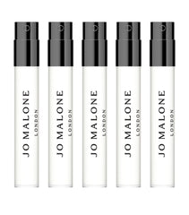 Jo Malone 5-trial-vials sampler showing five signature scents for testing.