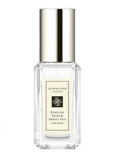 Jo Malone English Pear and Sweet Pea cologne bottle reveals fresh pear and floral notes for daily wear.