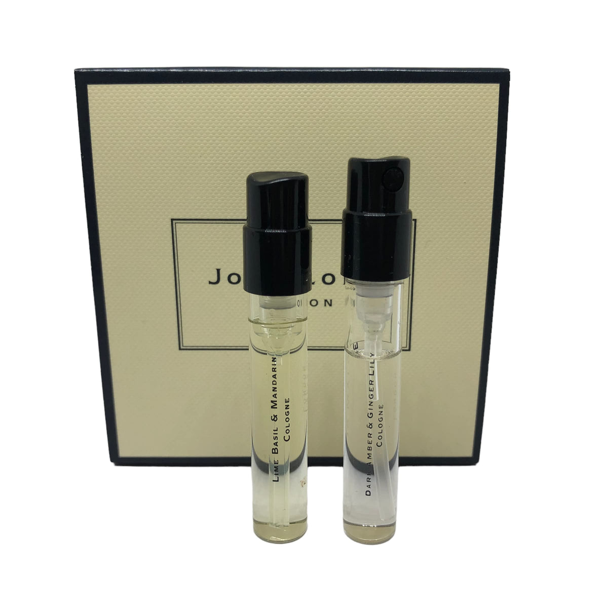 Jo Malone Lime Basil & Mandarin and Dark Amber & Ginger Lily sample vial duo