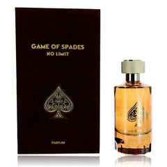 Jo Milano Game of Spades No Limit perfume bottle front view for versatile unisex wear