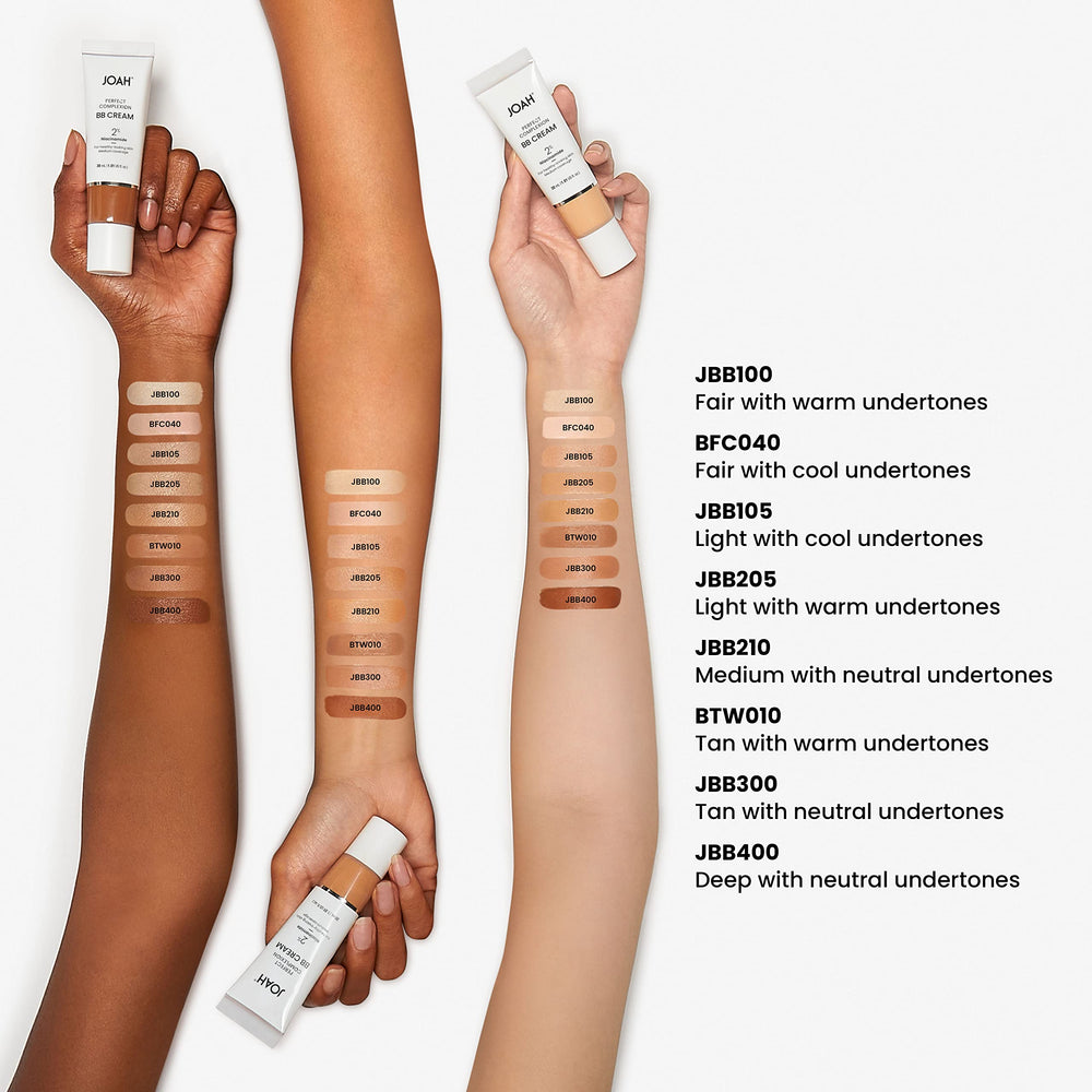 Shade light with warm undertones swatch using JOAH BB Cream
