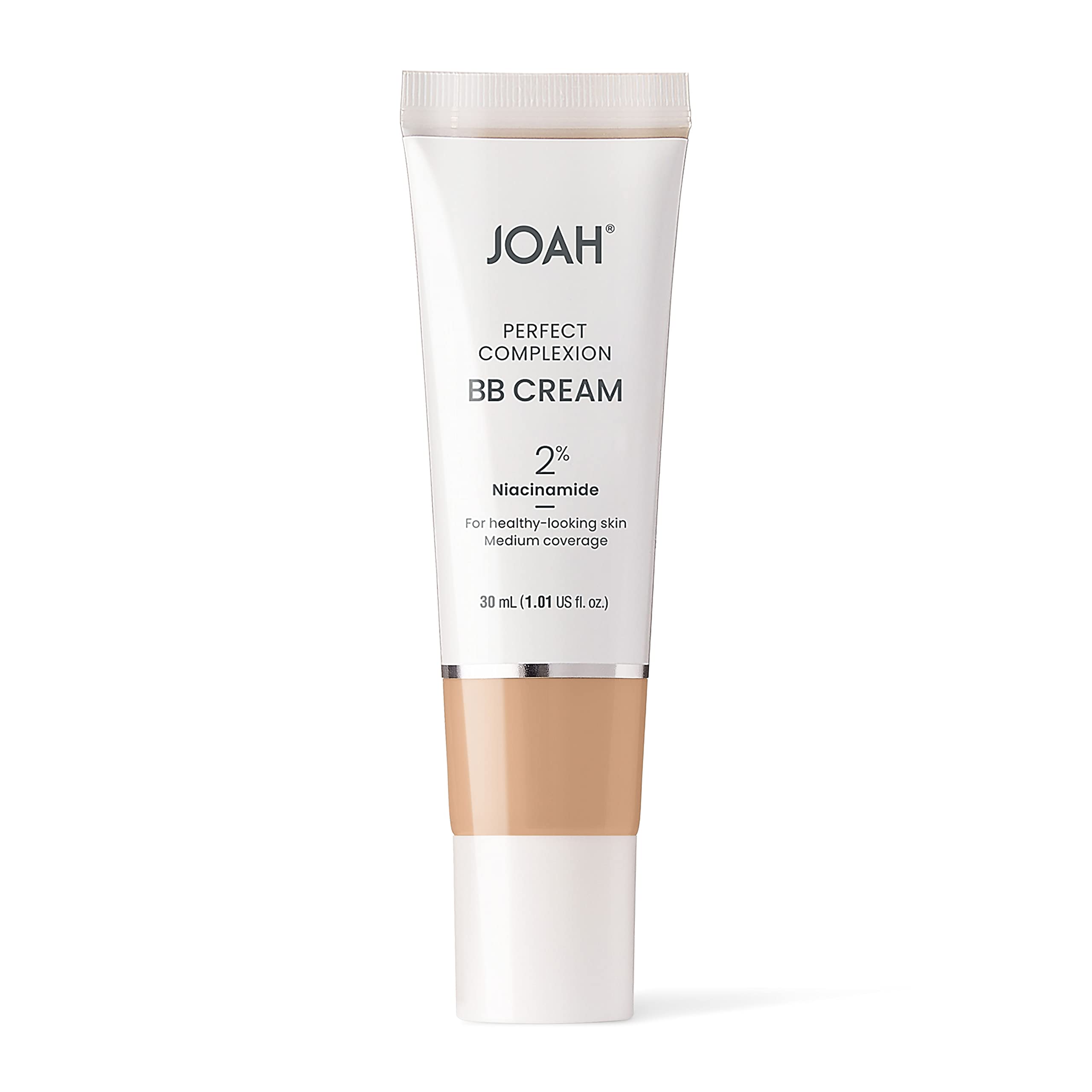 Texture close-up of JOAH BB Cream showing smooth medium coverage