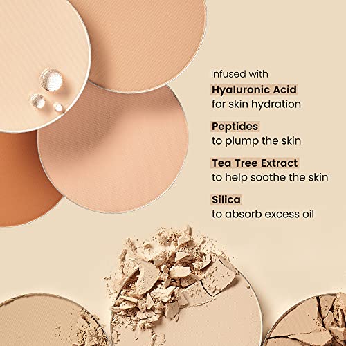 JOAH Perfect Complexion Cashmere Powder Foundation close-up highlighting hyaluronic acid and hydrating ingredients.