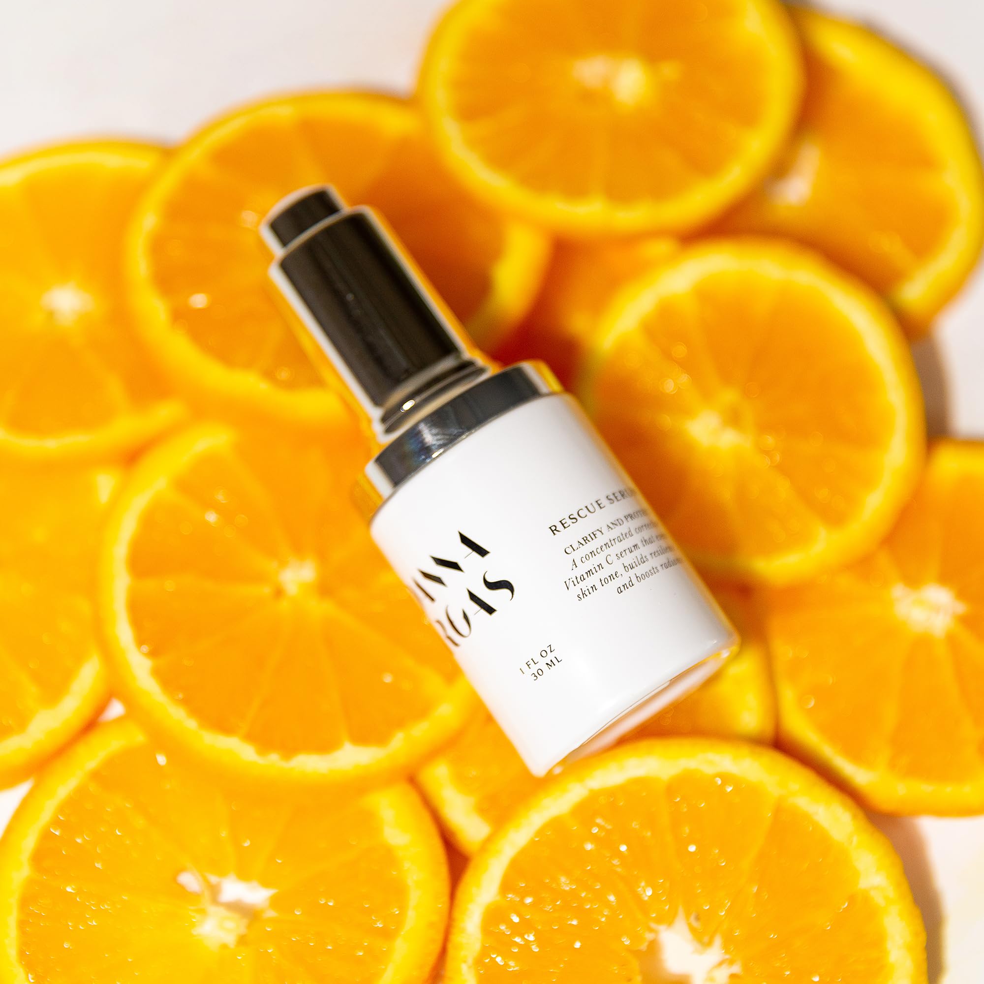 Product label highlights stabilized vitamin C and squalane ingredients.