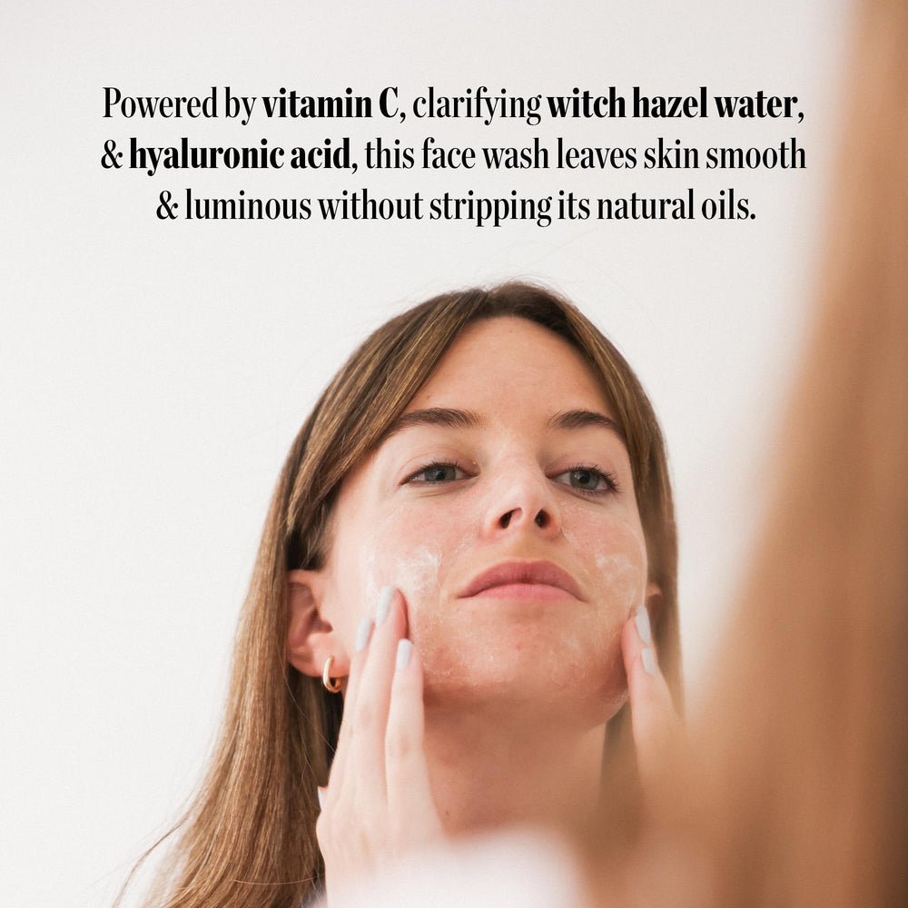 Joanna Vargas Vitamin C Face Wash foaming lather for a bright, clean feel