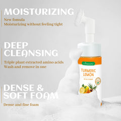 Joanssore face brush applying foaming mousse evenly on skin