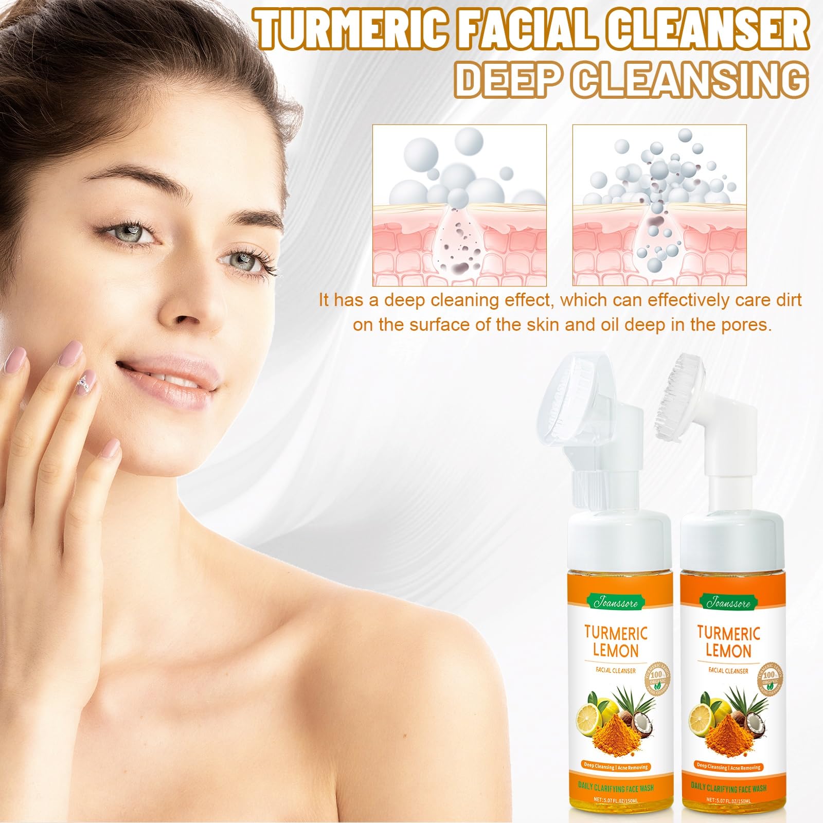 Joanssore vitamin C boost cleanser bottle highlighting brightness and cleansing action