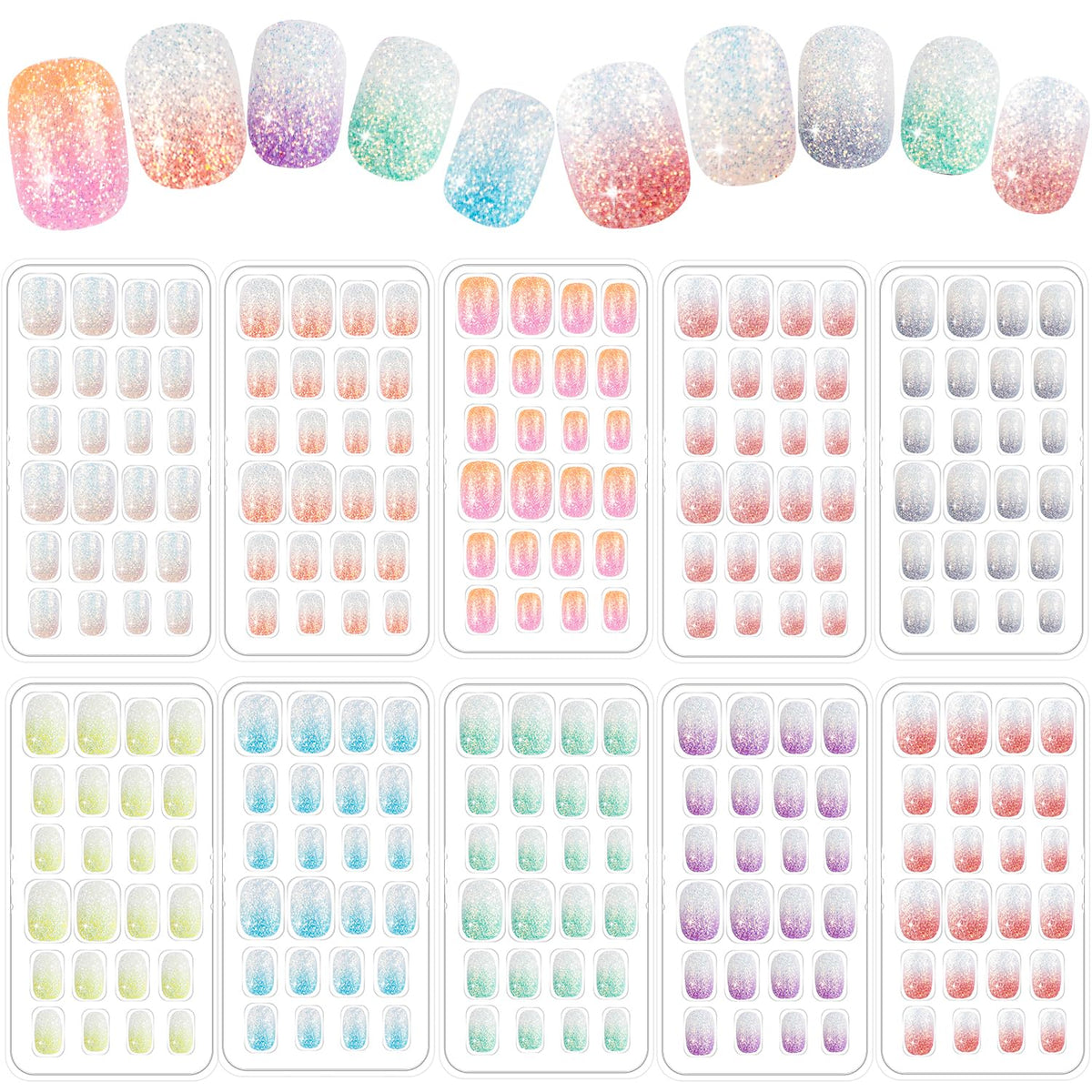 JOAOYO kids nails boxes with colorful tips for playful manicures
