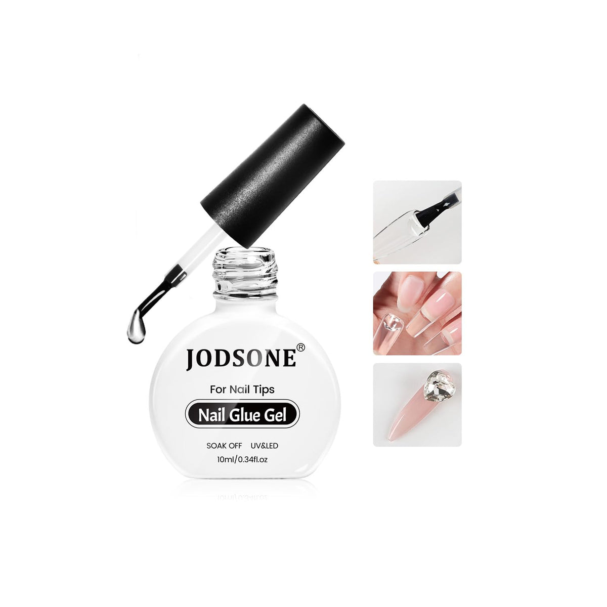 JODSONE 10ml nail glue bottle for precise tip adhesion and long wear.