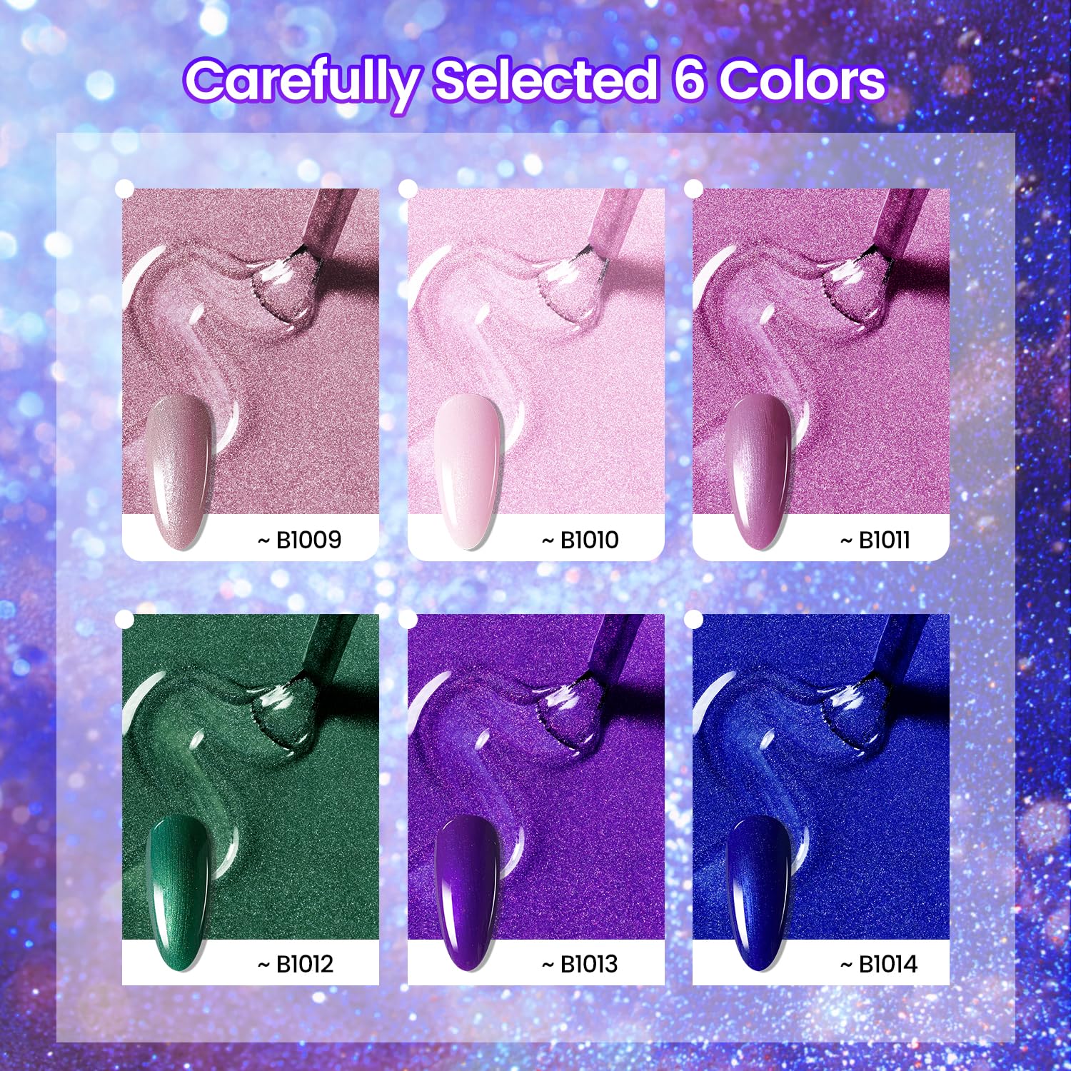 JODSONE 10ml glitter set displayed with manicure tools