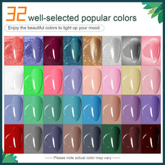 JODSONE 32-color gel polish set with diverse hues for any occasion
