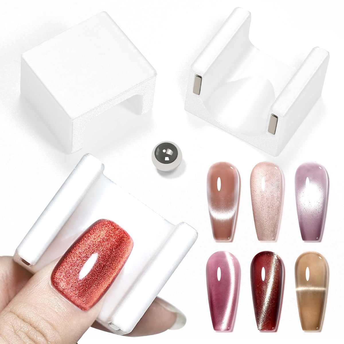JODSONE 5D cat eye magnet with U-shape for wide, beginner-friendly nail effects.