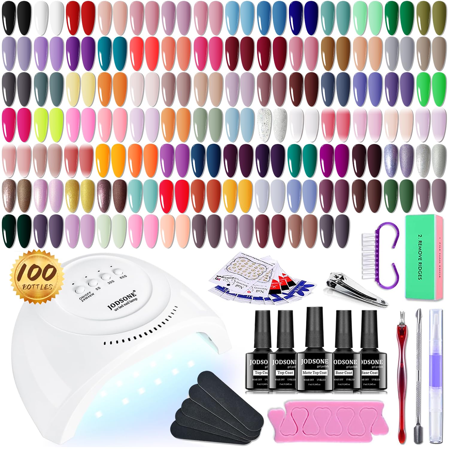 JODSONE 95-bottle gel nail kit for at-home manicures with color variety
