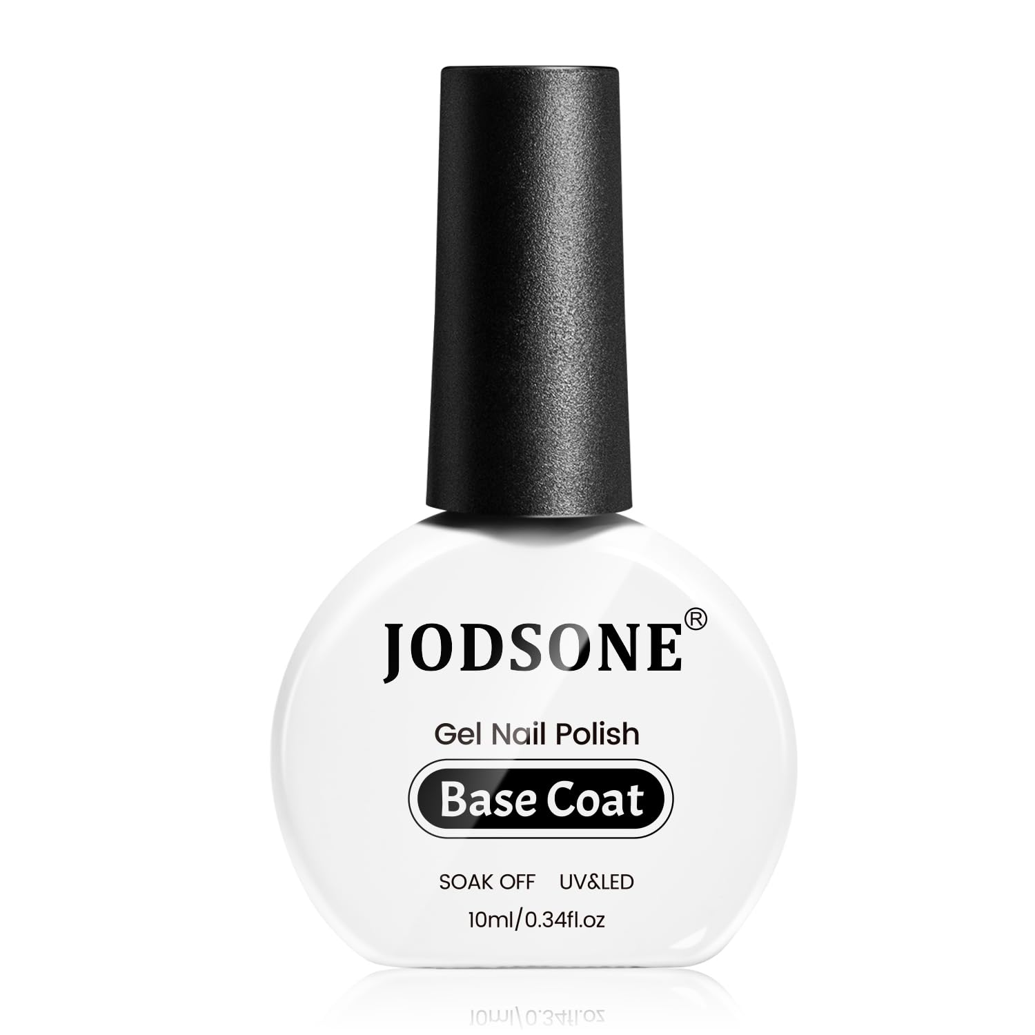 JODSONE 10ml base coat bottle front for a glossy base that aids adhesion.