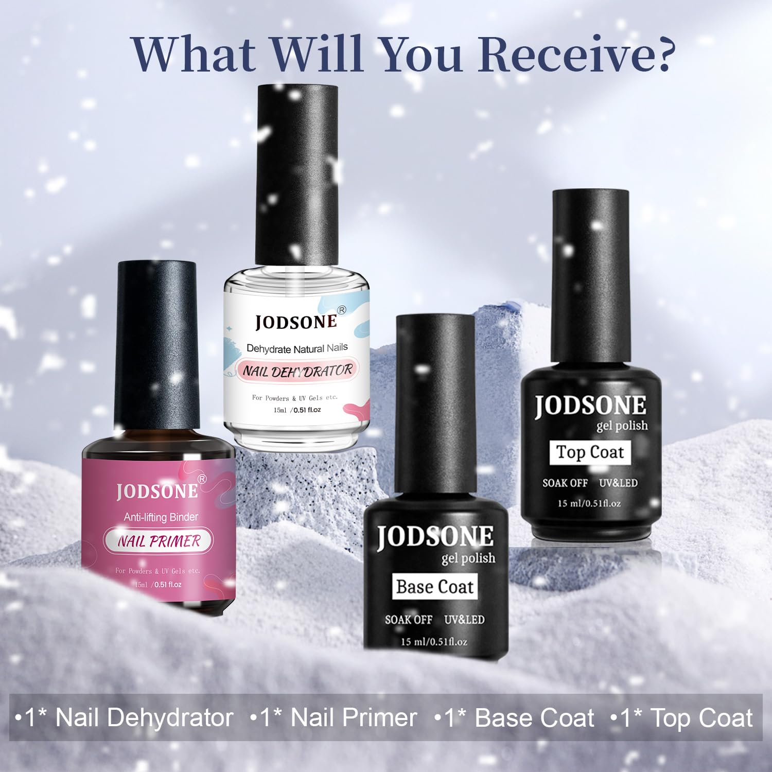 JODSONE Base Coat provides smooth foundation to enhance adhesion and color longevity.