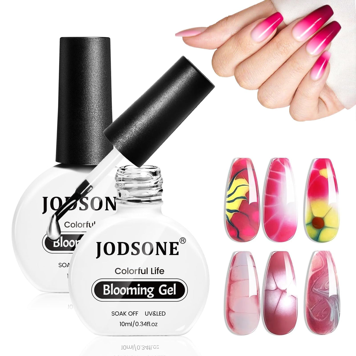 JODSONE Blooming Gel Marble 10ml for chic diffusion and unique nail art.