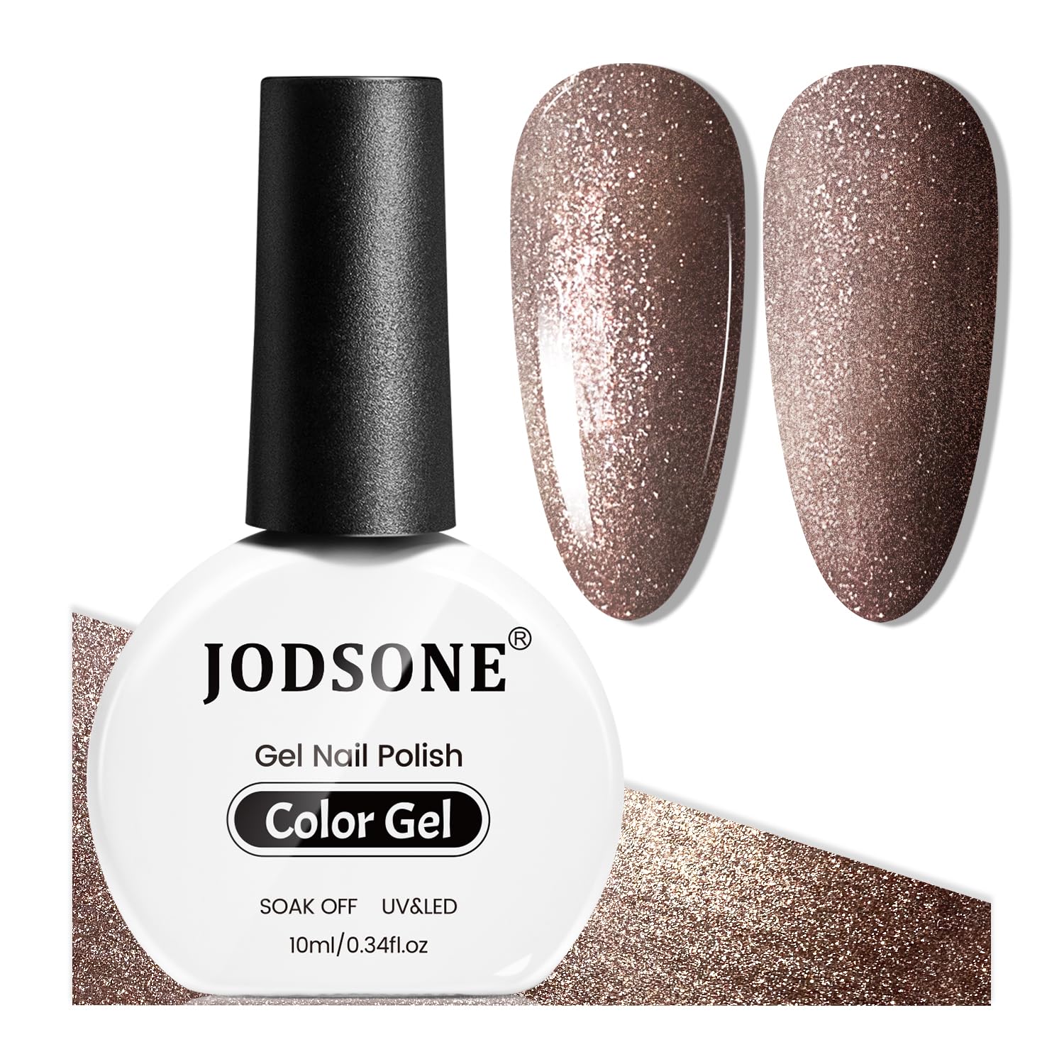 JODSONE brown glitter gel polish for a salon-like glossy finish at home