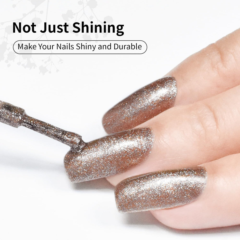 JODSONE reflective-glow brown gel polish remains vibrant after curing